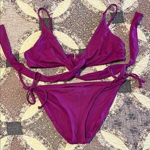 Becca by Rebecca Virtue Magenta Bikini Set size M